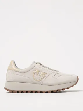 Beige Suede Logo Sneaker