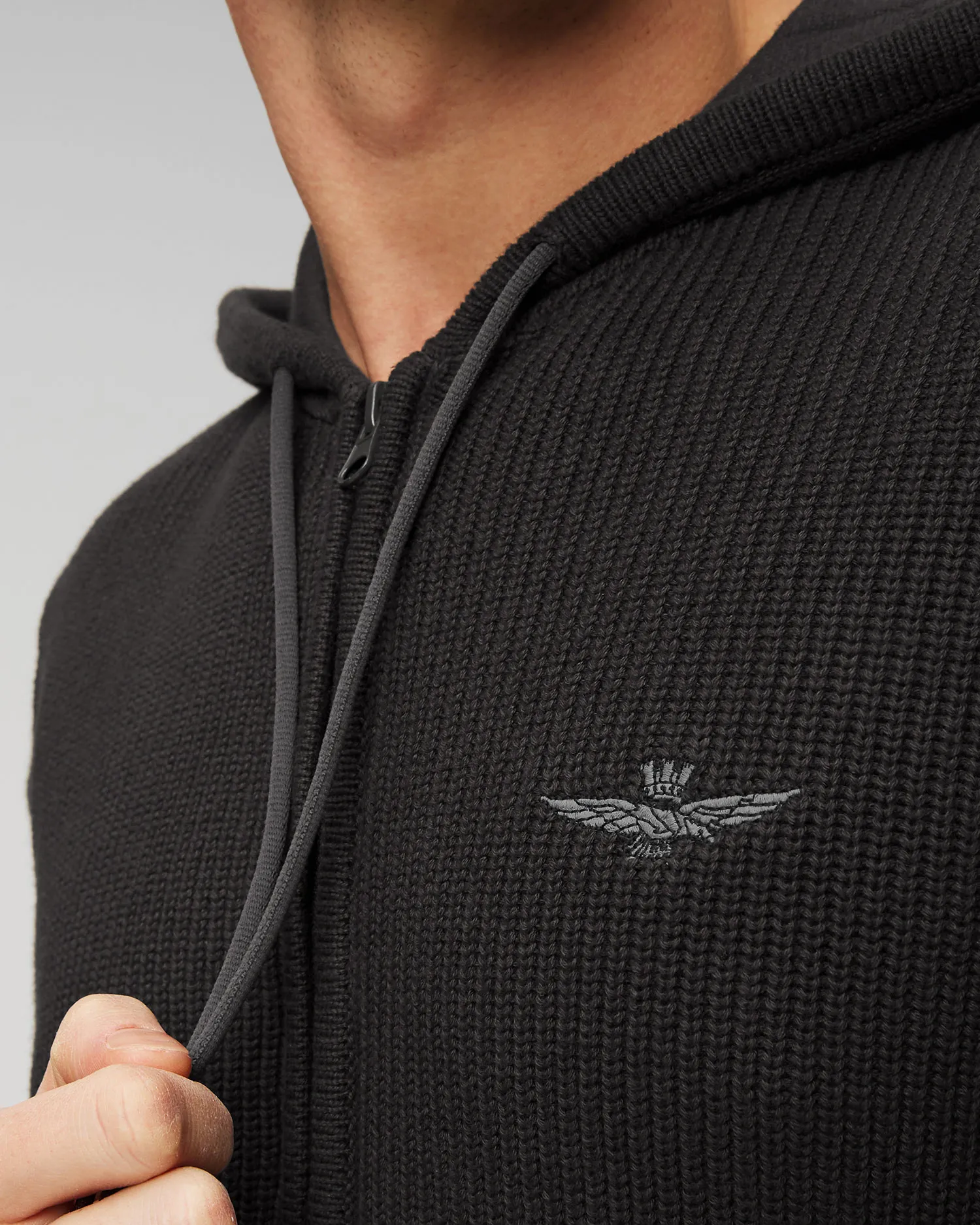 Men's Graphite Gray Hooded Sweatshirt by Aeronautica Militare 241ma1490l529-34374