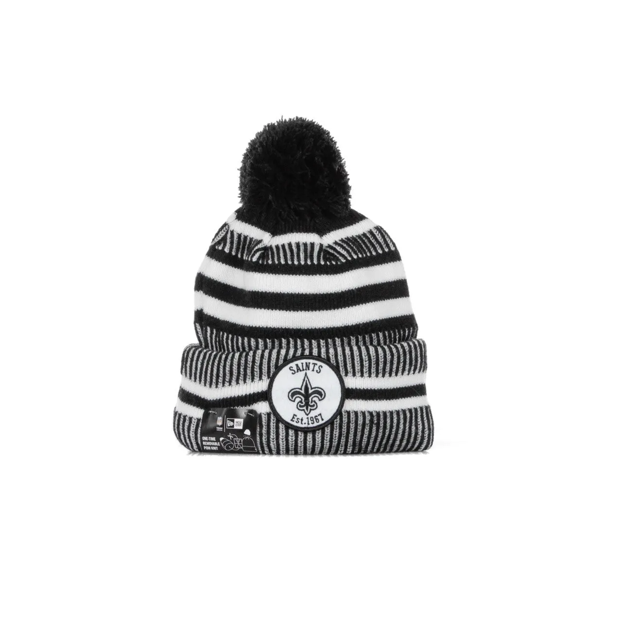 Men's Nfl19 Sport Knit Home Neosai Black/White Pom Pom Hat