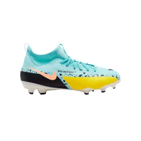 NIKE PHANTOM GT2 ACADEMY DF FG/MG JR Youth Soccer Shoe - Lucent Pack Aqua/Yellow/Black