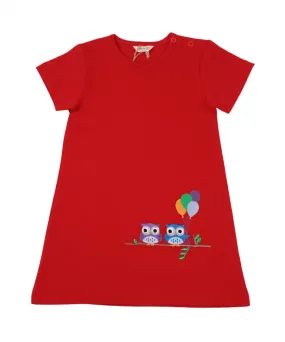 Organickid - Red Owl Dress 9/12 Months