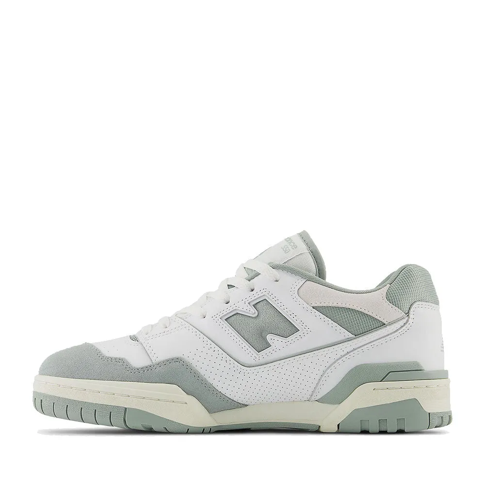 NEW BALANCE White Juniper and Dark Juniper Leather Sneakers Unisex 550