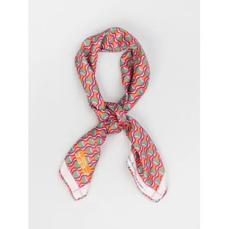 Wave Orange Silk Scarf