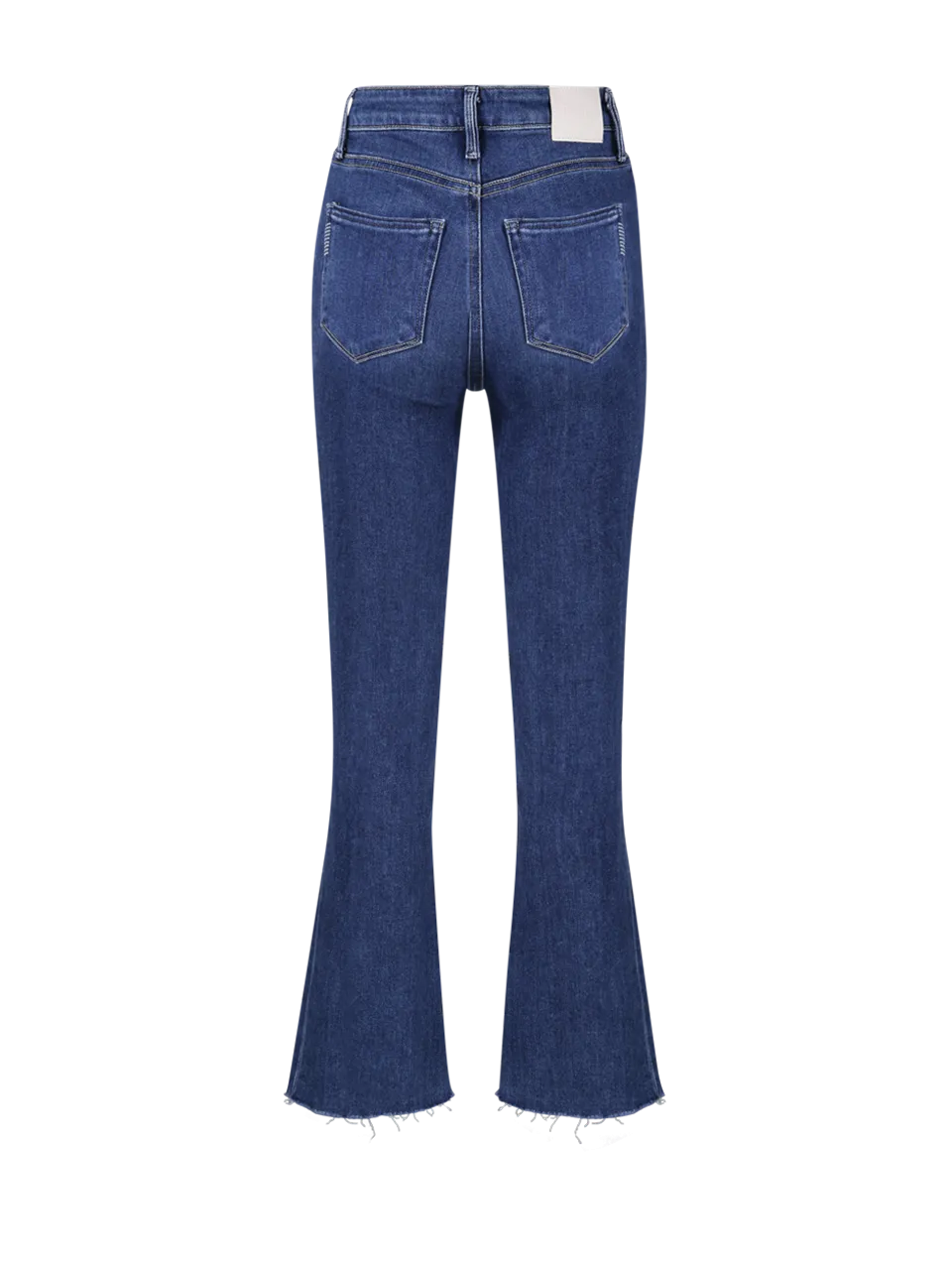 Women's Paige Blue Cotton Claudine Jeans with Beltloops and Raw Hem